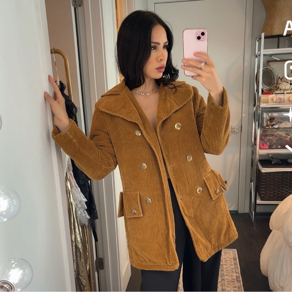 Vntg Corduroy Double-Breasted Jacket